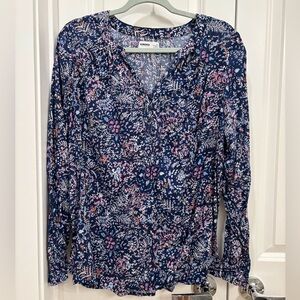 Sonoma Goods for Life Smocked Wrist Floral Print Top